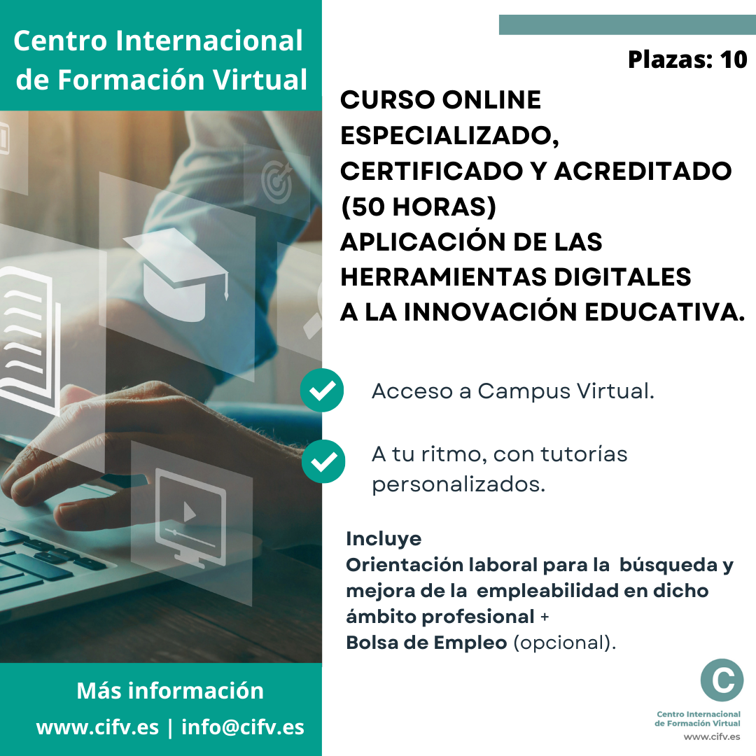 APLICACION HERRAMIENTAS DIGITALES A LA INNOVACION EDUCATIVA CURSO ONLINE