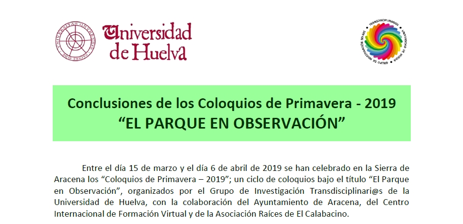 Conclusiones Coloquios de primavera 2019