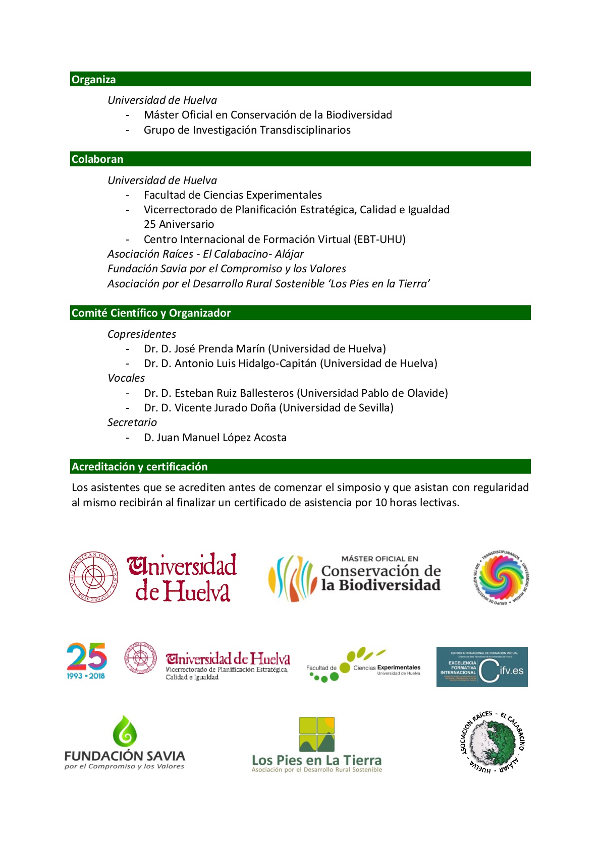 PROGRAMA DEL SIMPOSIO DESARROLLO SOSTENIBLE EN ESPACIOS NATURALES PROTEGIDOS 2 004