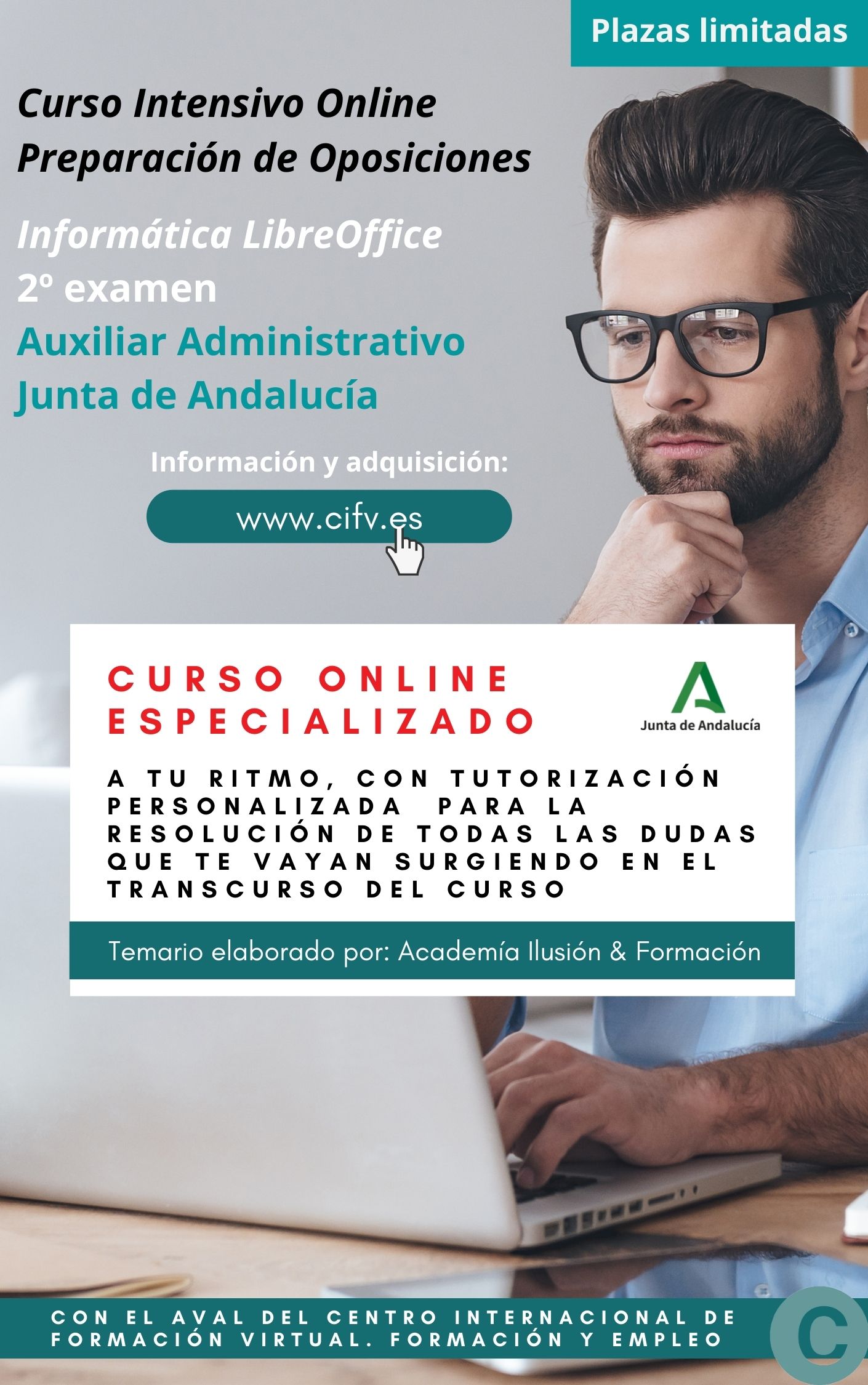 curso intensivo online oposiciones auxiliar administrativo junta de andalucia parte informatica