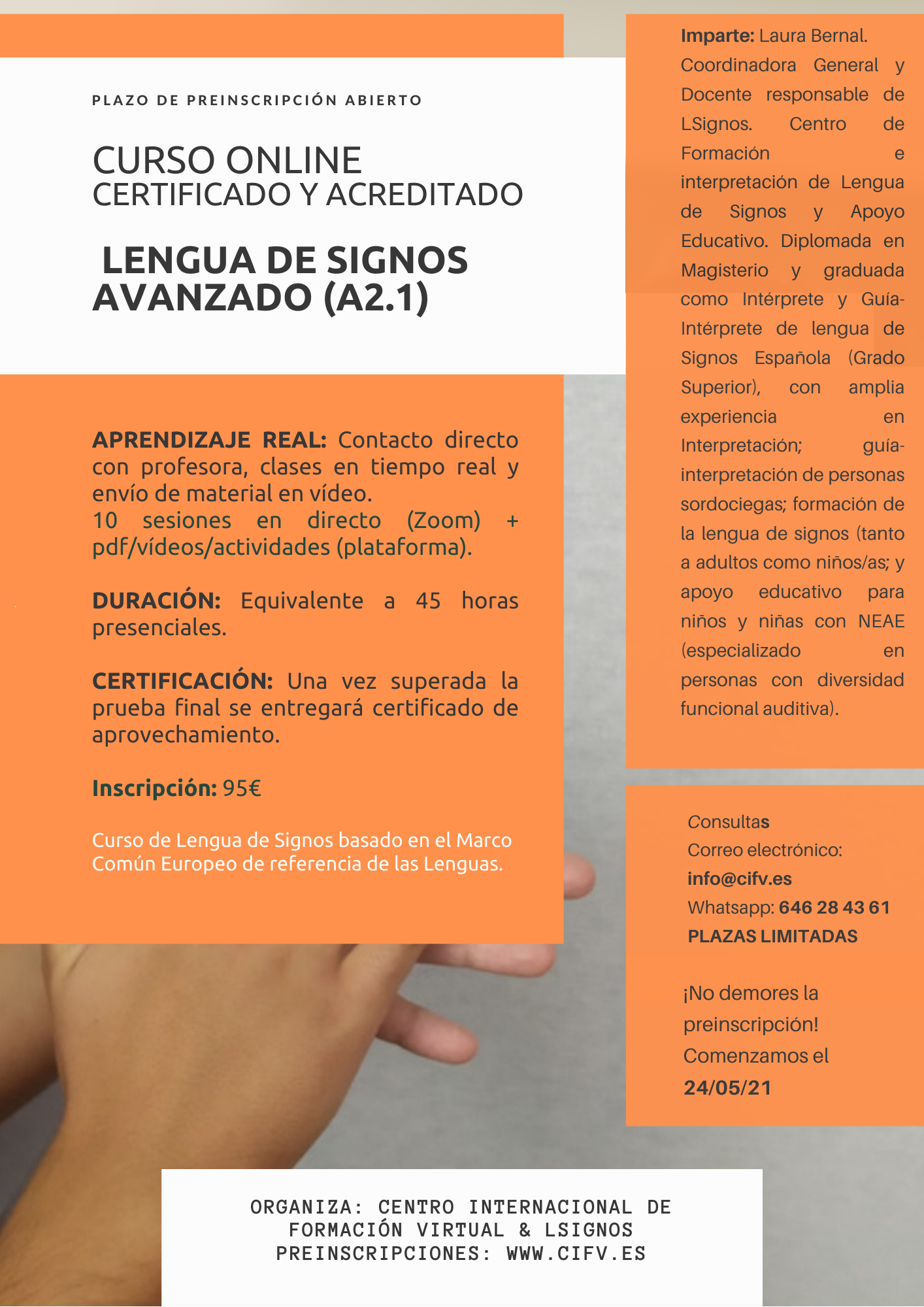 curso online lengua de signos avanzado