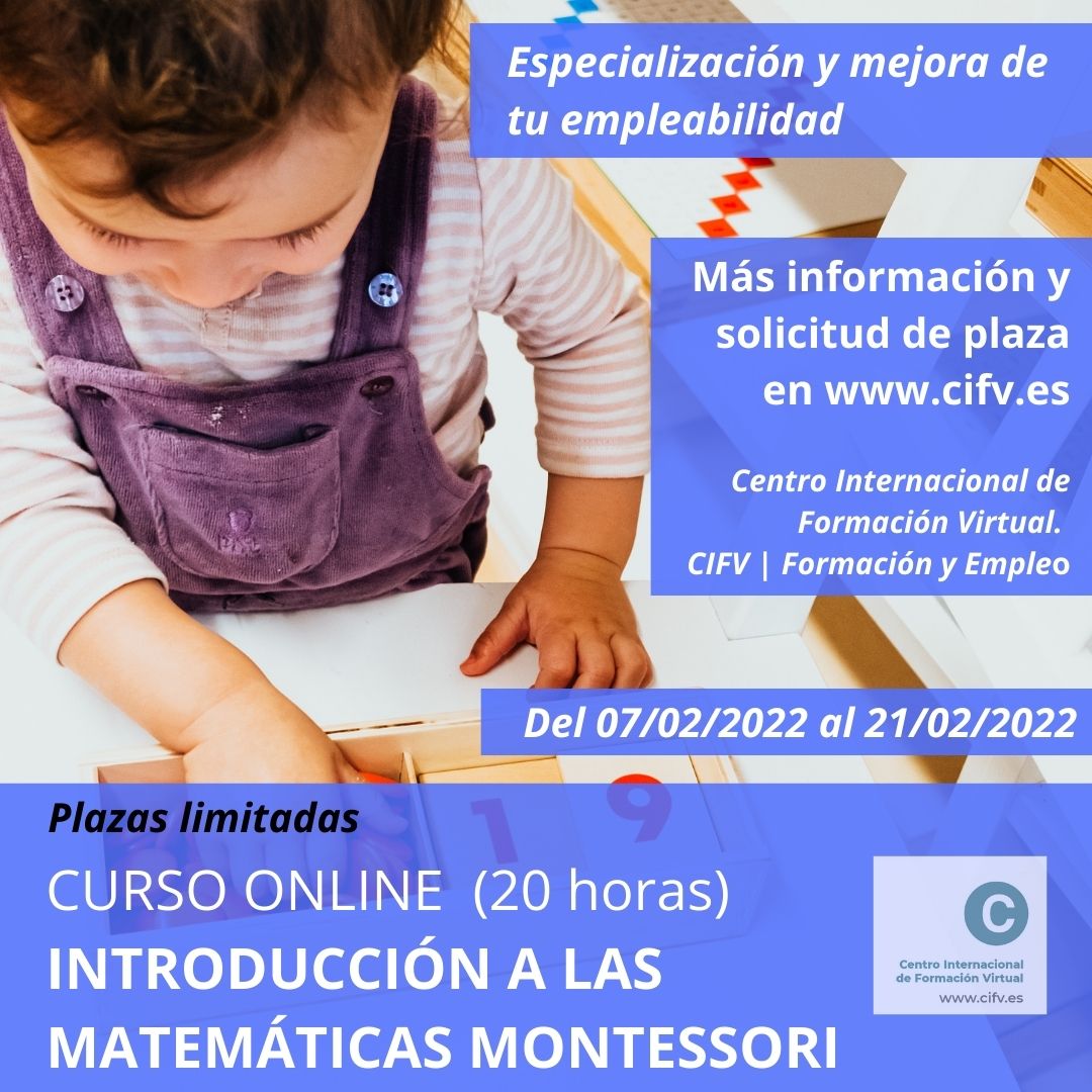 curso online montessori matematicas febrero 2022